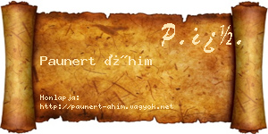 Paunert Áhim névjegykártya